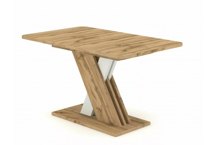 Table extensible chêne wotan et blanc mat 140-180 cm     Exol 100 € remise immédiate
