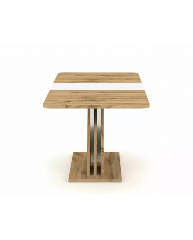 Table extensible chêne wotan et blanc mat 140-180 cm     Exol 100 € remise immédiate