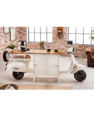 Bar scooter vintage plateau 250 cm manguier massif luxe STRADA 60