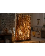 Lampadaire avec éclairage LEDs bois de longane naturel 180 cm WOODSCAPE