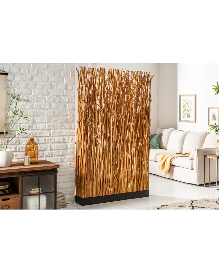 Lampadaire avec éclairage LEDs bois de longane naturel 180 cm WOODSCAPE