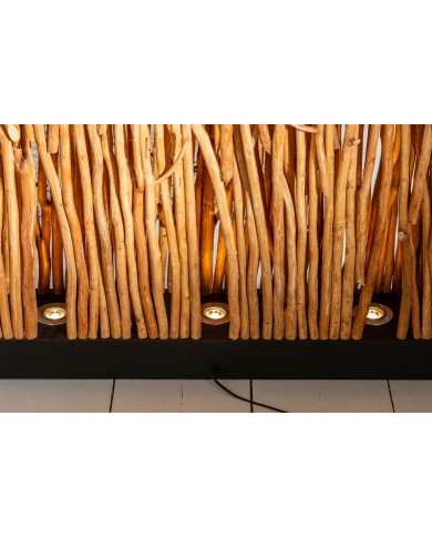 Lampadaire avec éclairage LEDs bois de longane naturel 180 cm WOODSCAPE