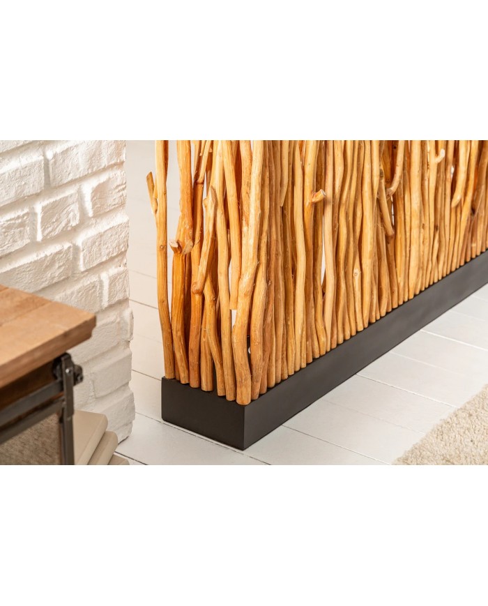 Lampadaire avec éclairage LEDs bois de longane naturel 180 cm WOODSCAPE