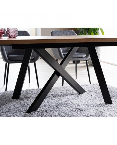 Table Extensible  Design Chêne/Noir CAPITOL : jusque 10 convives