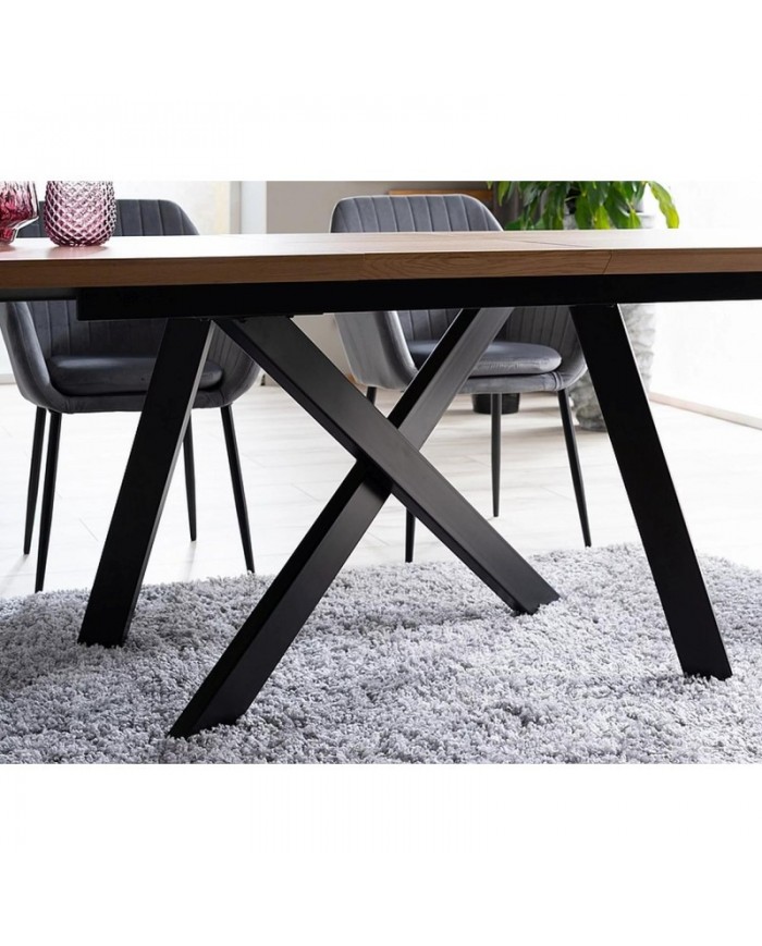 Table Extensible  Design Chêne/Noir CAPITOL : jusque 10 convives