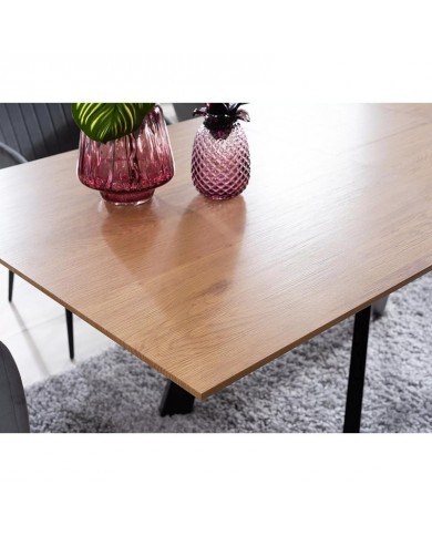 Table Extensible  Design Chêne/Noir CAPITOL : jusque 10 convives