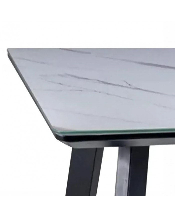 Table extensible  Effet marbre blanc 120 x 80 SAMUEL : Remise 100.00€ Immédiate
