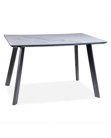 Table extensible  Effet marbre blanc 120 x 80 SAMUEL : Remise 100.00€ Immédiate
