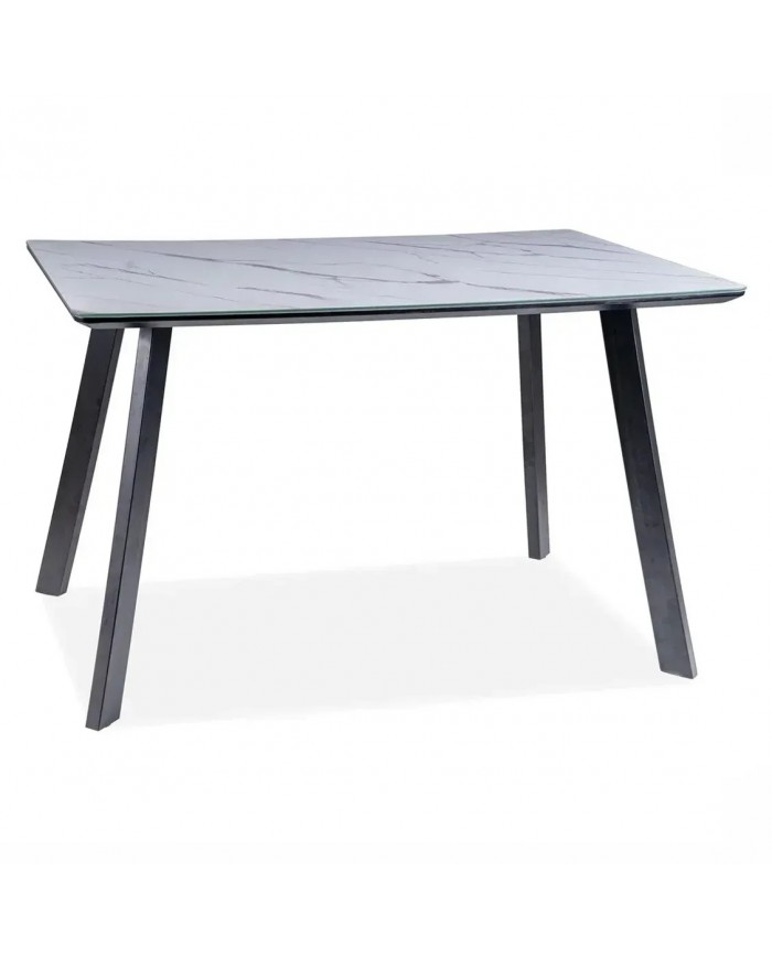 Table extensible  Effet marbre blanc 120 x 80 SAMUEL : Remise 100.00€ Immédiate