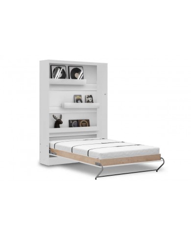 Armoire lit Escamotable relevable vertical 120x200 cm blanc mat Premium