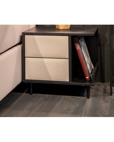 Table de chevet Libro 50x48x40 tissus de recouvrement au choix