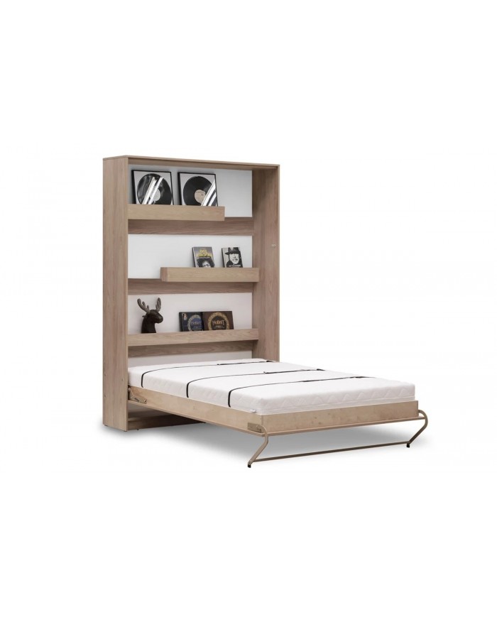 Armoire lit escamotable relevable vertical 120x200 cm chêne sonoma Premium