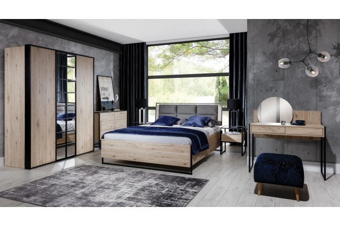 Armoire Loft 4 Portes – Design Industriel Élégant & Rangement XXL