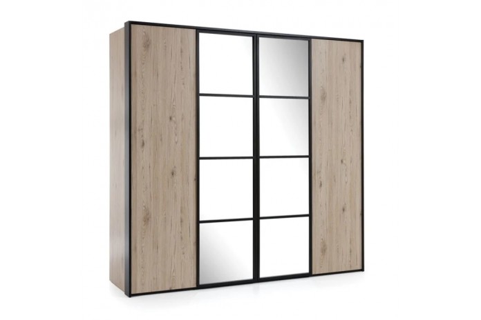 Armoire Loft 4 Portes – Design Industriel Élégant & Rangement XXL