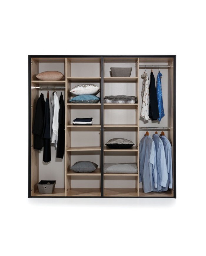 Armoire Loft 4 Portes – Design Industriel Élégant & Rangement XXL