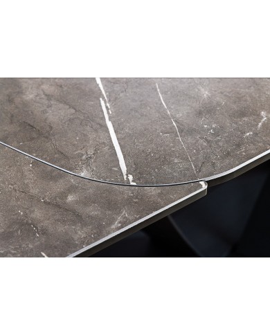 Table en céramique extensible effet marbre anthracite 180(260)x95x76 cm Volterra