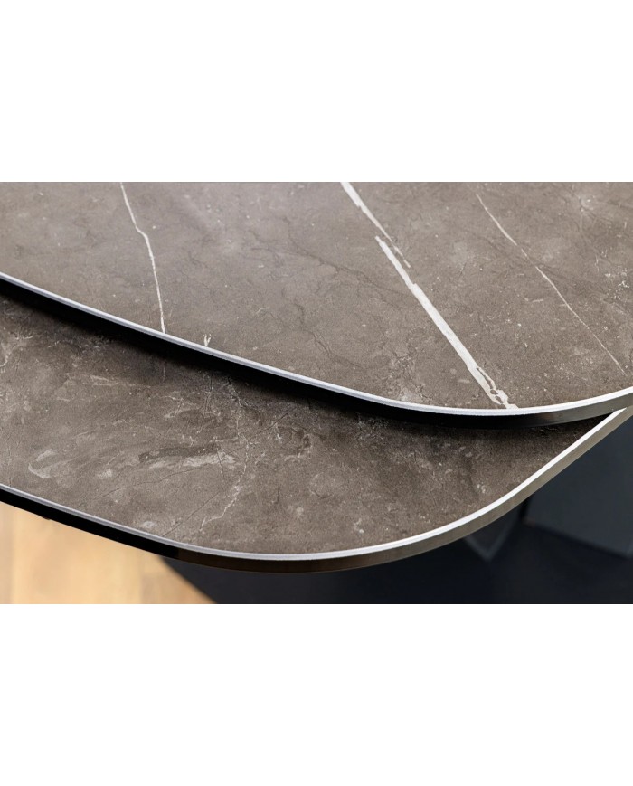 Table en céramique extensible effet marbre anthracite 180(260)x95x76 cm Volterra