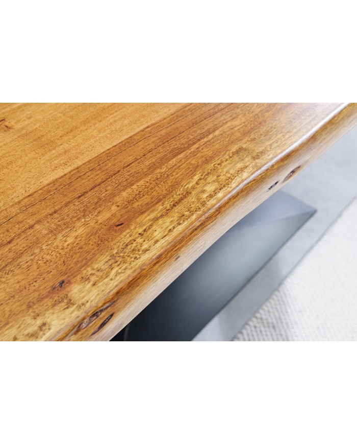 Table en bois massif d'acacia et pieds en métal design 200 cm MAGMA
