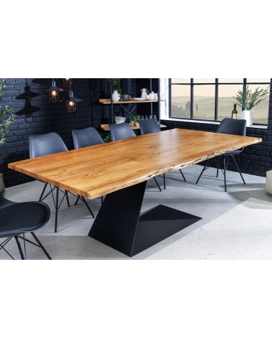 Table en bois massif d'acacia et pieds en métal design 200 cm MAGMA