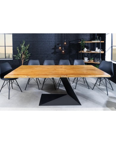 Table en bois massif d'acacia et pieds en métal design 200 cm MAGMA
