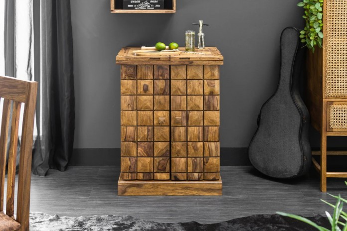 Bar bois pliant massif de sheesham naturel 130 cm TESSELA