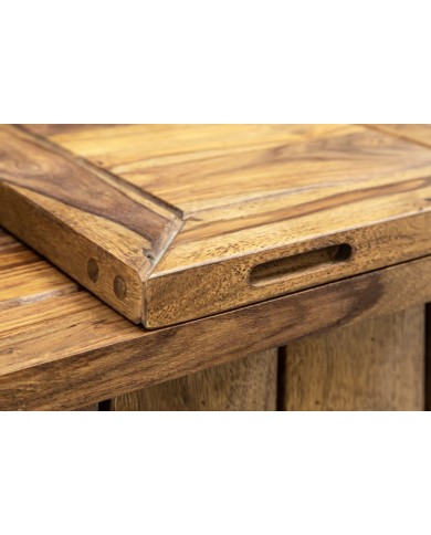 Bar bois pliant massif de sheesham naturel 130 cm TESSELA