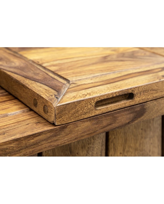 Bar bois pliant massif de sheesham naturel 130 cm TESSELA
