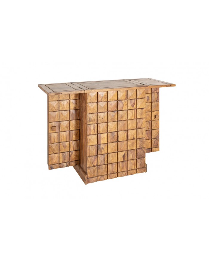 Bar bois pliant massif de sheesham naturel 130 cm TESSELA
