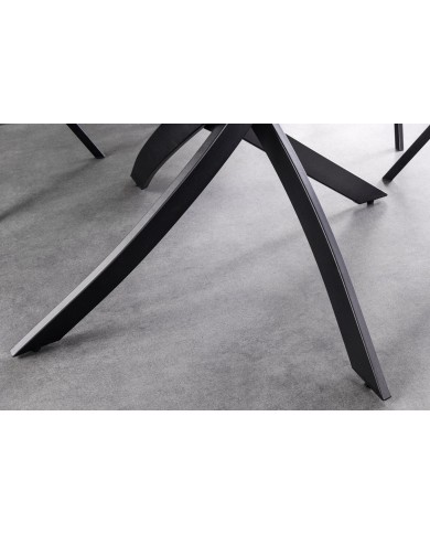 Table céramique ronde 120 cm pieds métal design noir - CERAMICA
