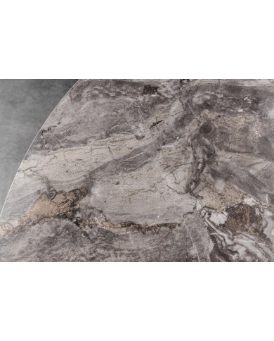 Table céramique ronde 120 cm pieds métal design noir - CERAMICA
