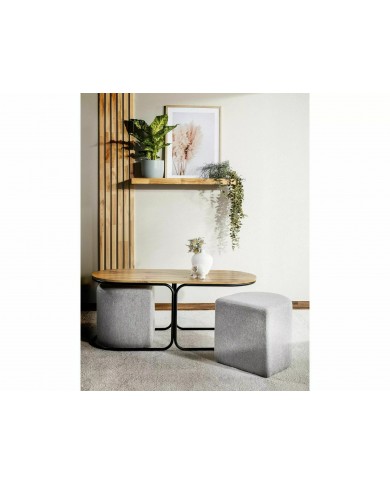Table de salon avec 2 tabourets Dual
