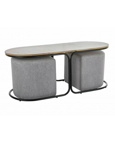 Table de salon avec 2 tabourets Dual