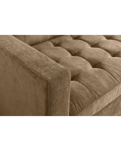 Canapé d'angle réversible 220 cm tissu côtelé taupe BERGEN
