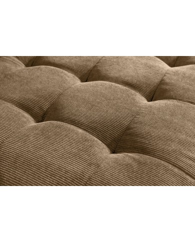 Canapé d'angle réversible 220 cm tissu côtelé taupe BERGEN