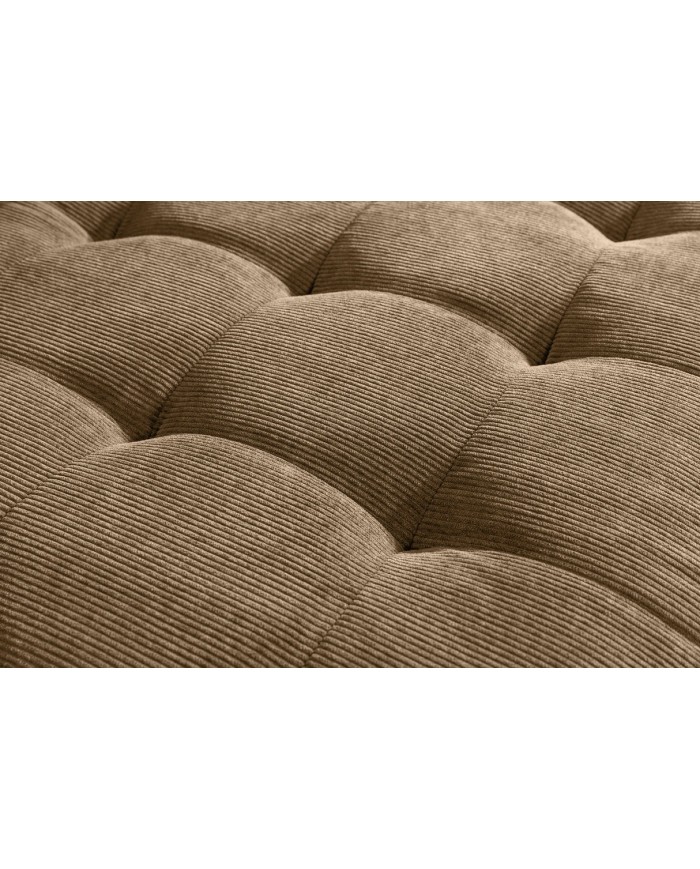 Canapé d'angle réversible 220 cm tissu côtelé taupe BERGEN