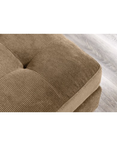 Canapé d'angle réversible 220 cm tissu côtelé taupe BERGEN