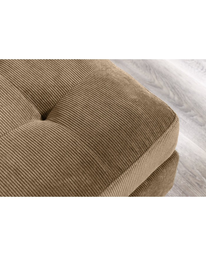 Canapé d'angle réversible 220 cm tissu côtelé taupe BERGEN