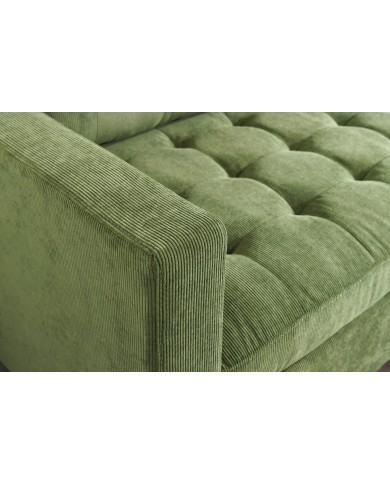 Canapé d'angle réversible 220 cm avec tissu Côtelé vert BERGEN