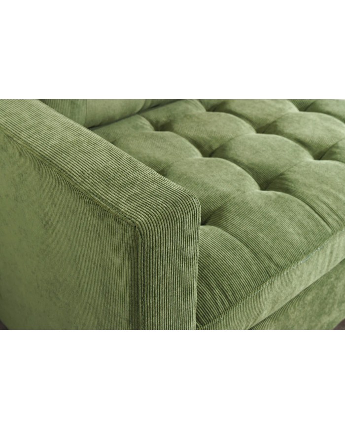 Canapé d'angle réversible 220 cm avec tissu Côtelé vert BERGEN