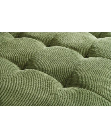Canapé d'angle réversible 220 cm avec tissu Côtelé vert BERGEN