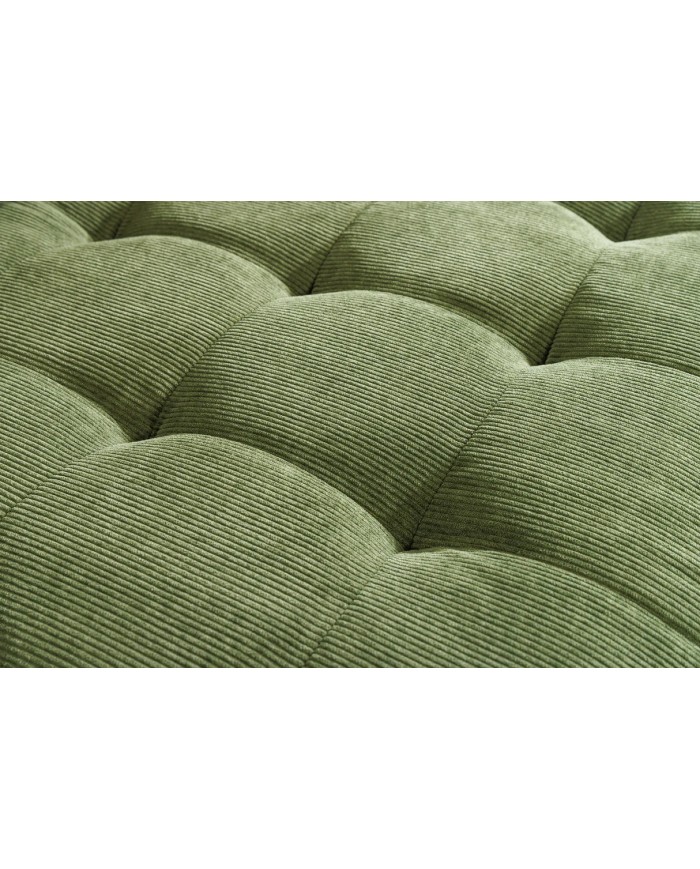 Canapé d'angle réversible 220 cm avec tissu Côtelé vert BERGEN