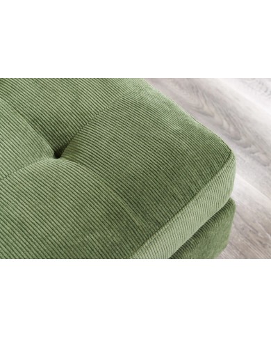 Canapé d'angle réversible 220 cm avec tissu Côtelé vert BERGEN