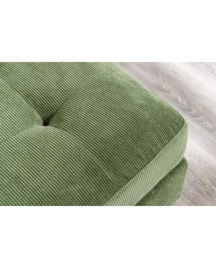 Canapé d'angle réversible 220 cm avec tissu Côtelé vert BERGEN