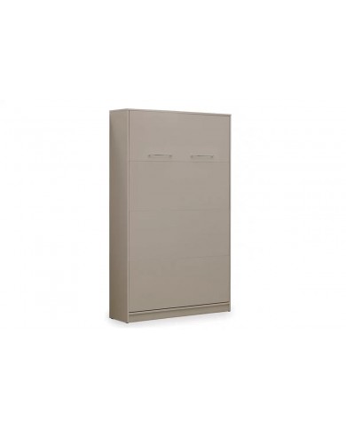 Armoire lit escamotable relevable vertical 120x200 cm taupe Premium