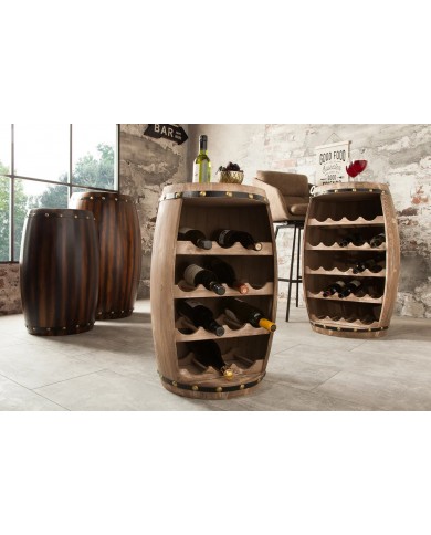 Casier à vin fût de tonneau en sapin 14 bouteilles CAVISTA 60 cm