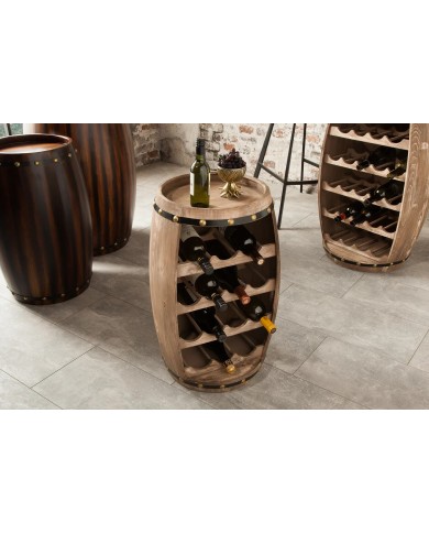 Casier à vin fût de tonneau en sapin 14 bouteilles CAVISTA 60 cm
