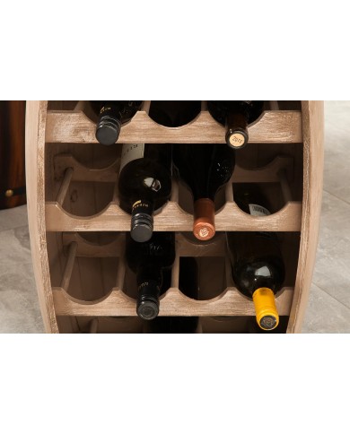Casier à vin fût de tonneau en sapin 23 bouteilles CAVISTA 80 cm