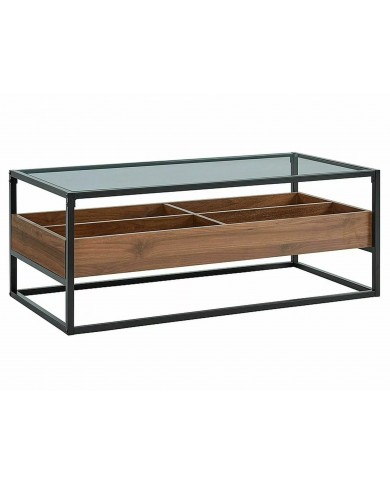 Table de Salon Harmony A – Élégance et Fonctionnalité avec Plateau en Verre et Rangements