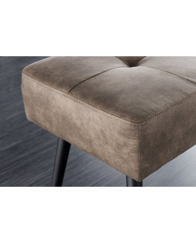 Banc 100 cm taupe microfibre et métal noir BOUNTY