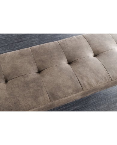 Banc 100 cm taupe microfibre et métal noir BOUNTY